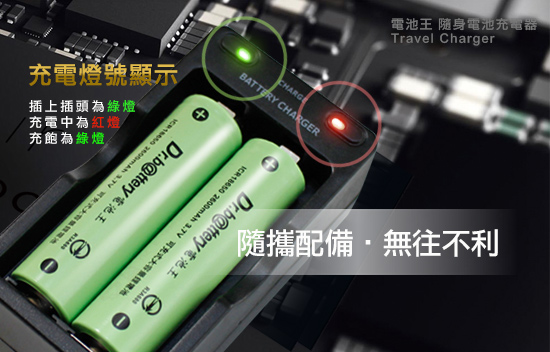 電池王18650鋰電池 2600mAh(2顆入)+充電器組+送防潮盒*1