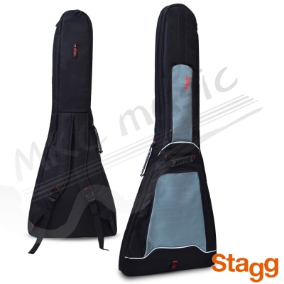 Stagg 比利時 特殊V型 電吉他 多收納式雙肩舒壓  琴袋 (10FV)