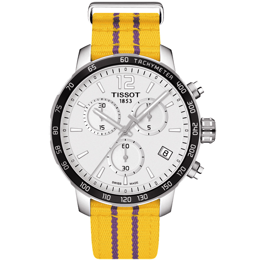 TISSOT Quickster X NBA 洛杉磯湖人隊特別版計時腕錶-42mm