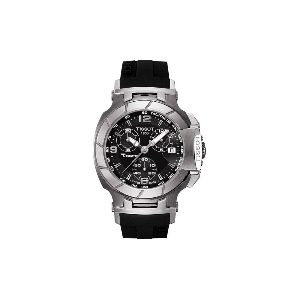TISSOT 天梭 官方授權 T-RACE Ladies 計時運動腕錶-黑/36.65mm