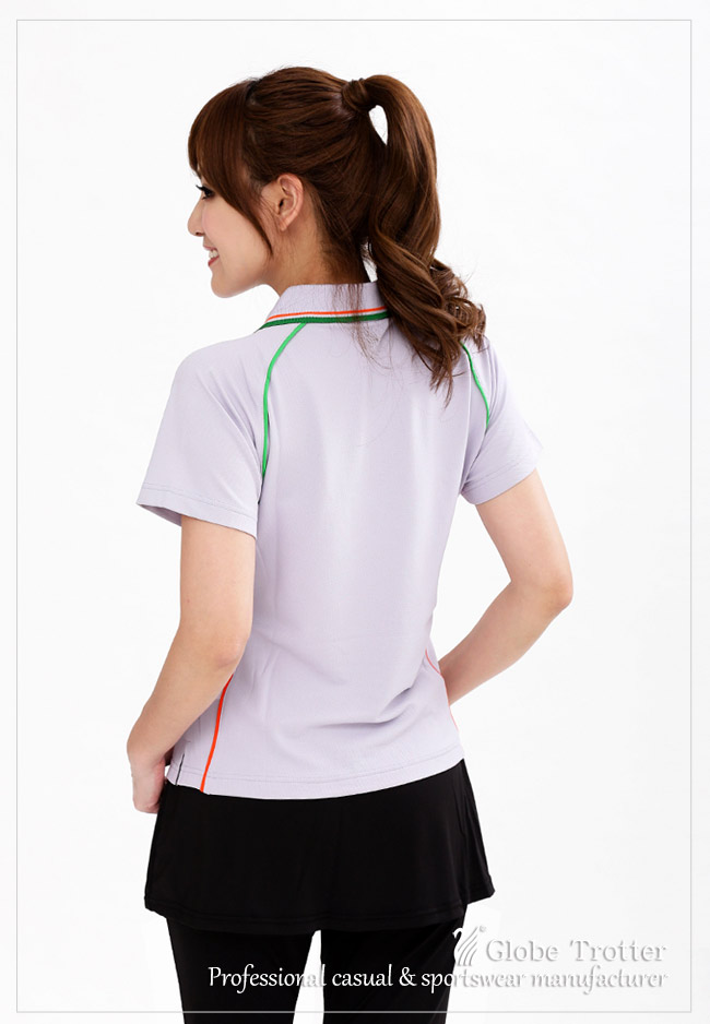 【遊遍天下】MIT台灣製女款抗UV涼爽吸濕排汗機能POLO衫S083淡紫