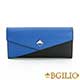 義大利BGilio-十字紋牛皮時尚幾何雙色長夾-藍黑1943.324A-09 product thumbnail 1