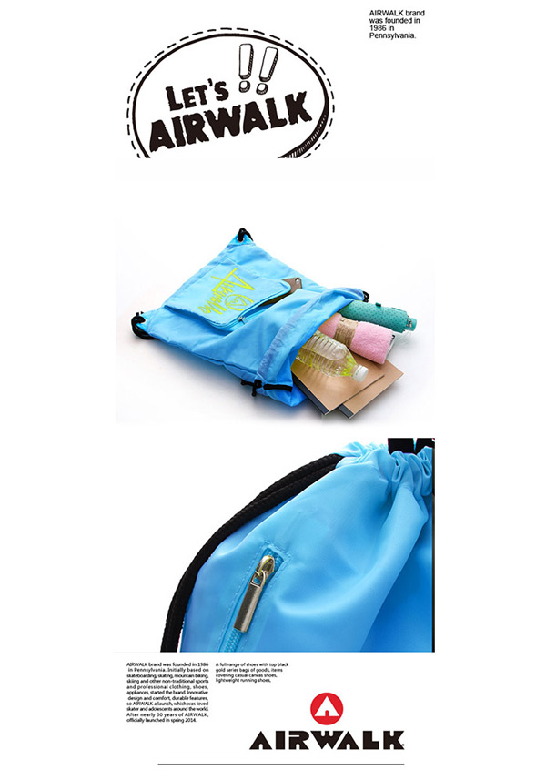 美國 AIRWALK美式休閒風格尼龍束口袋後背包