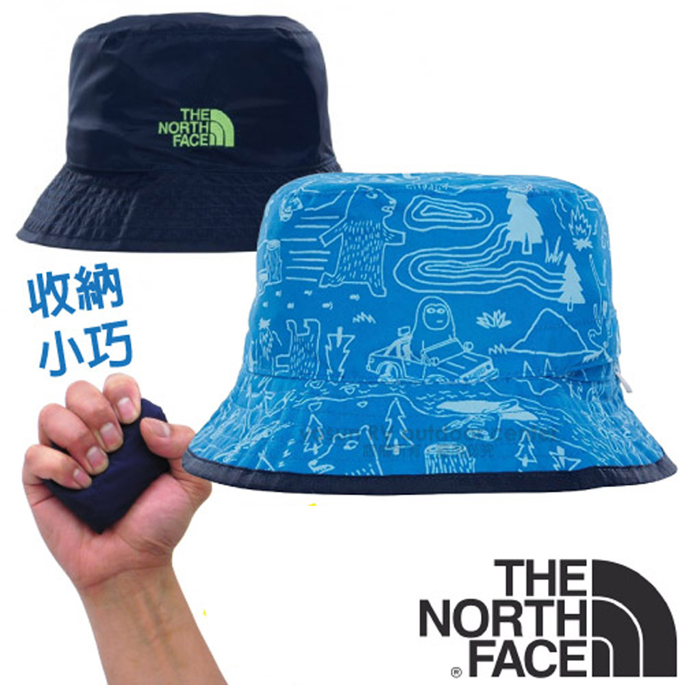 【美國 The North Face】兒童 SUN 漁夫帽_澄湖藍/深藍 N