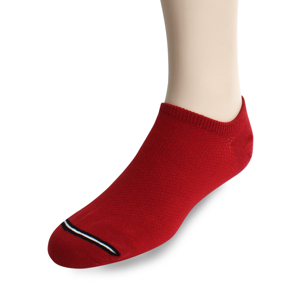 裕發 90°直角不滑落透氣網孔隱形襪(25~28cm)3入-紅