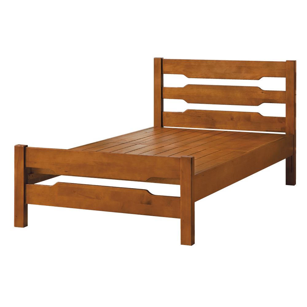 品家居 戴爾3.5尺實木單人床片床架組合-108.5x197.5x89cm免組