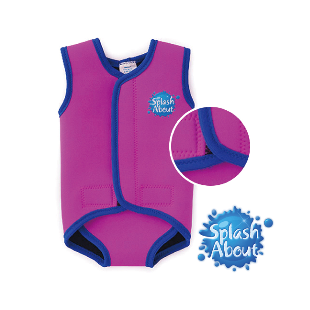 《Splash About 潑寶》BabyWrap 包裹式保暖泳衣 - 桃紅 / 寶籃