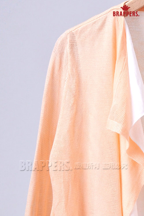BRAPPERS 女款 配色垂領針織罩衫-杏桃