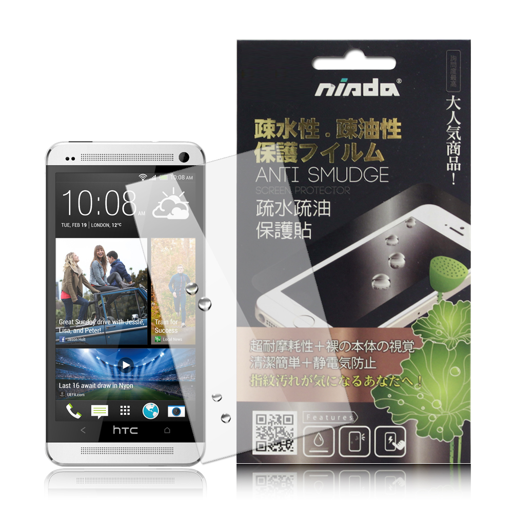 NISDA HTC new ONE M7 防靜電疏水疏油保護貼