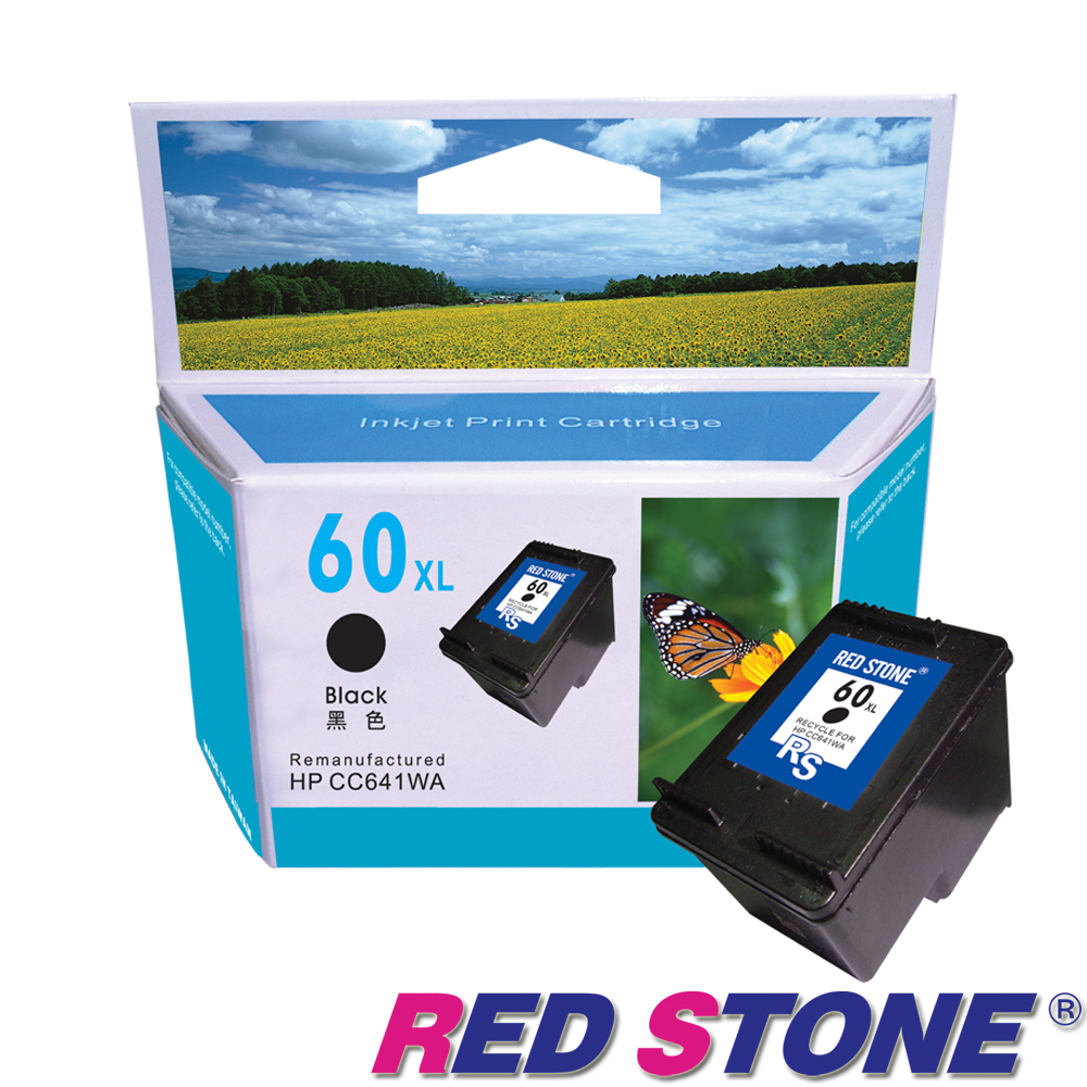 RED STONE for HP CC641WA黑色環保墨水匣NO.60XL(高容量)