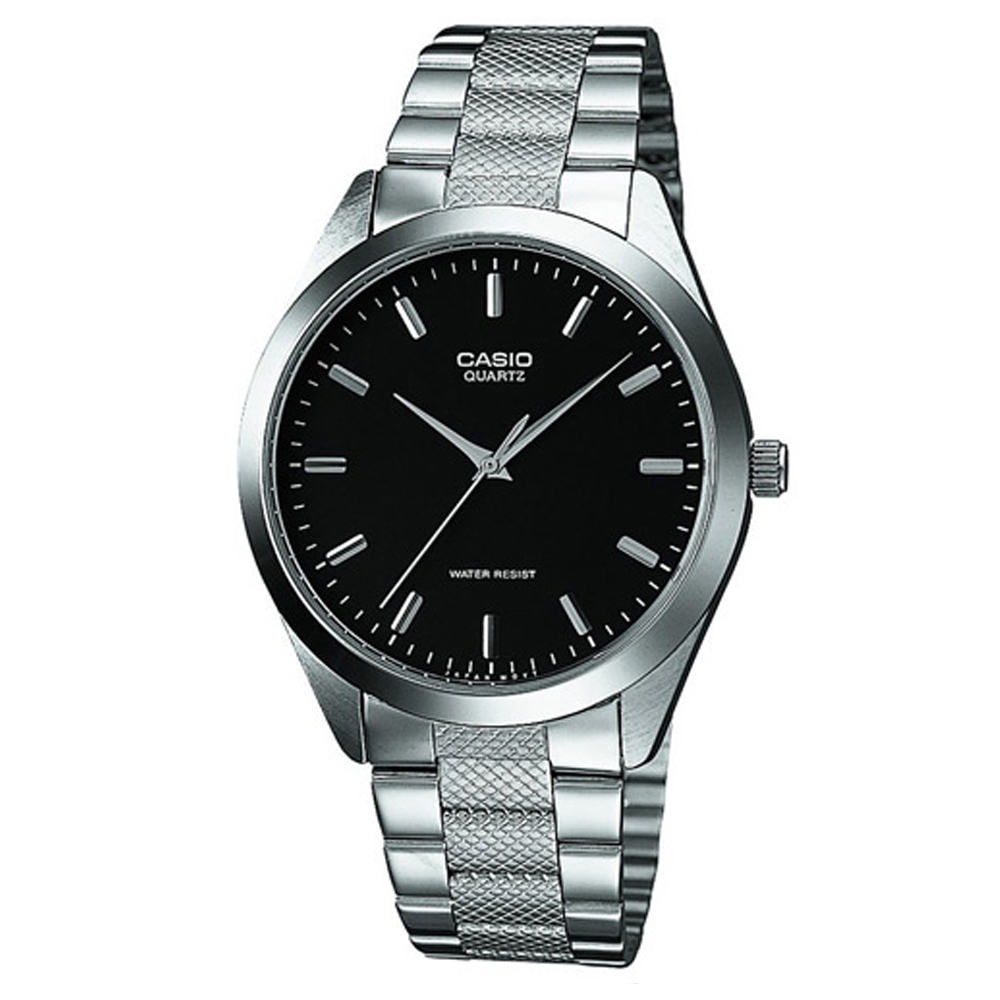 CASIO 富豪金銀時尚指針紳士腕錶(MTP-1274D-1A)-黑/36mm