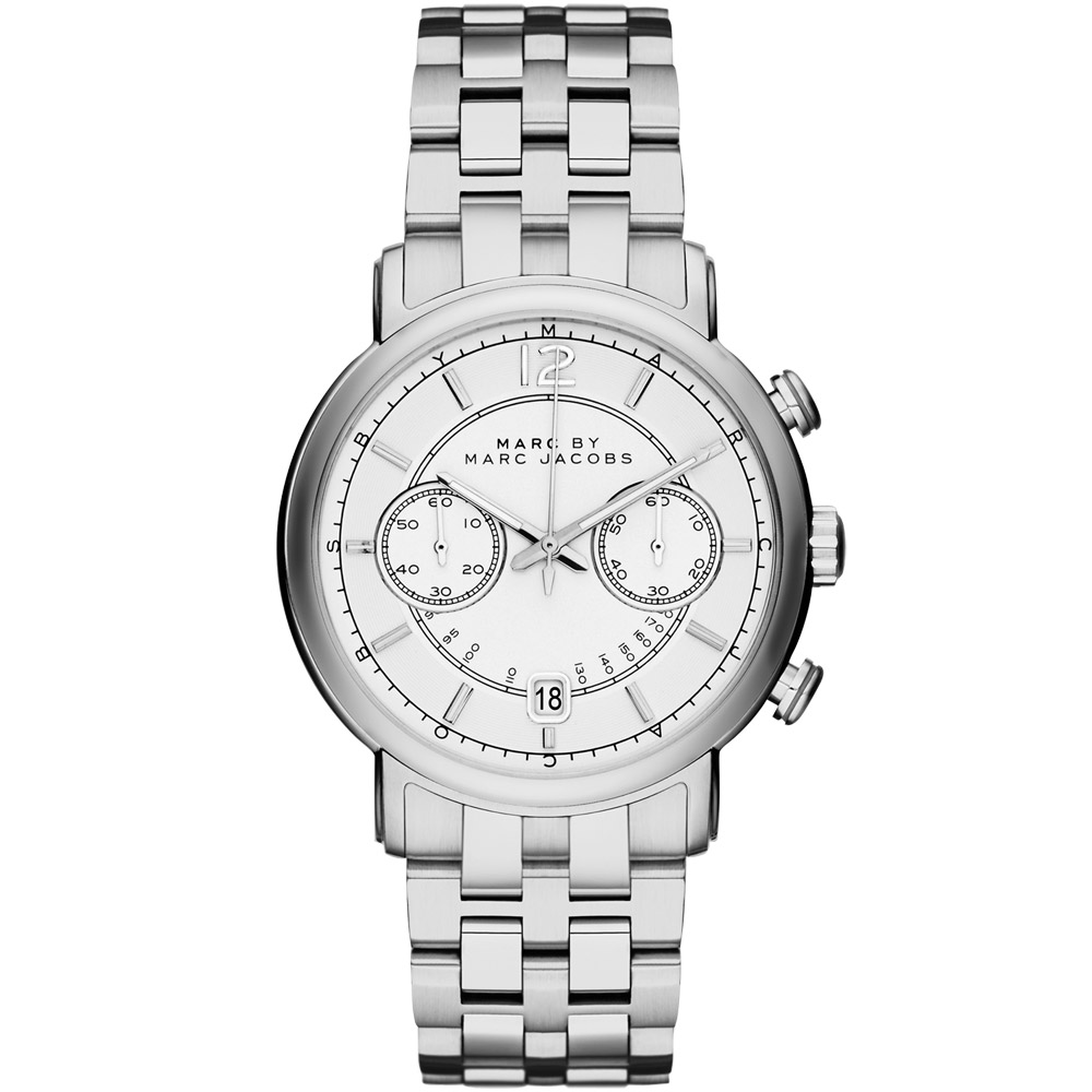Marc Jacobs 城市生活時尚計時腕錶-銀/42mm