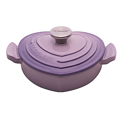 LE CREUSET 琺瑯鑄鐵愛心燉飯鍋20cm-藍鈴紫-鋼頭