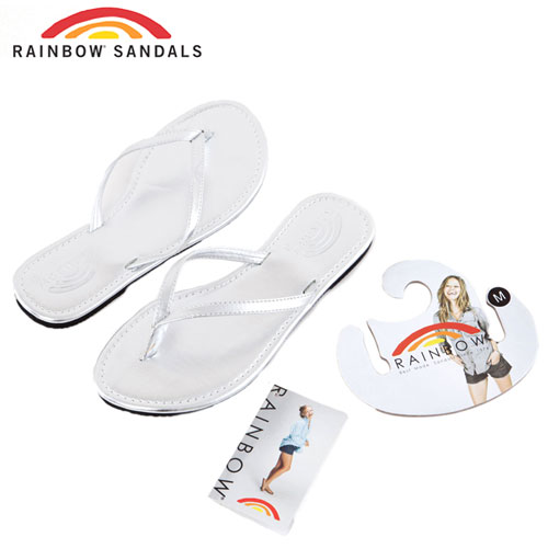 Rainbow Sandals美國金屬感夾腳休閒拖鞋-銀色