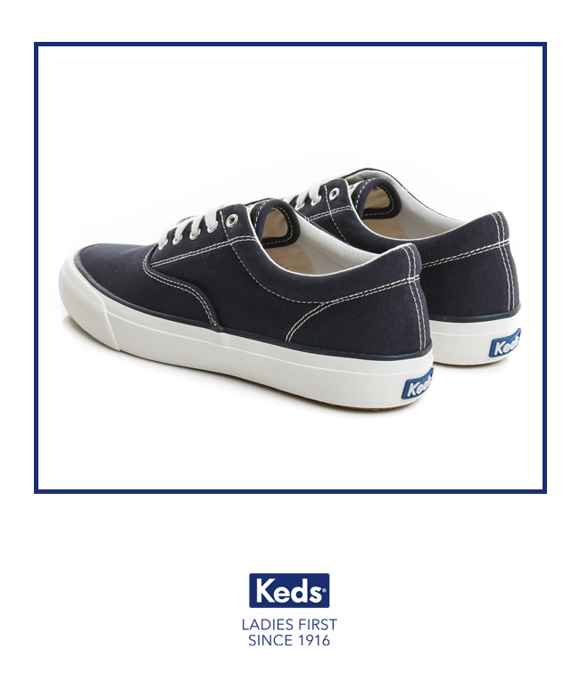 Keds ANCHOR 經典復刻綁帶休閒鞋-海軍藍