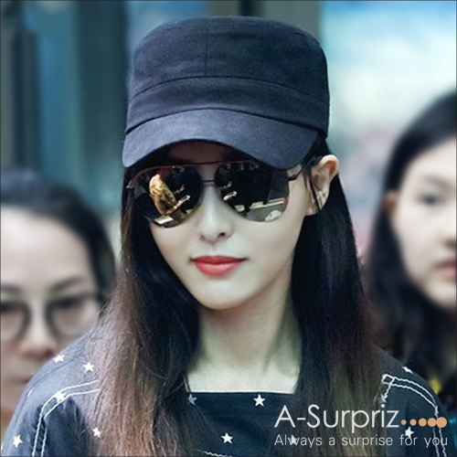A-Surpriz 韓風潮流純色軍帽(黑)