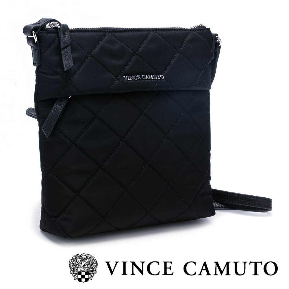 Vince Camuto 菱格尼龍布側背包-黑色