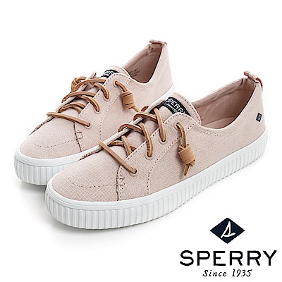 SPERRY 街頭風尚經典帆布帆船鞋(女)-粉