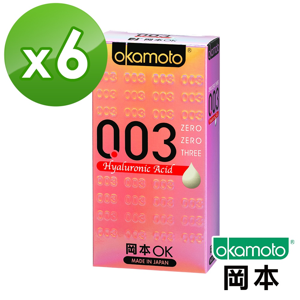 岡本003 HA 玻尿酸極薄保險套 6入裝x6盒