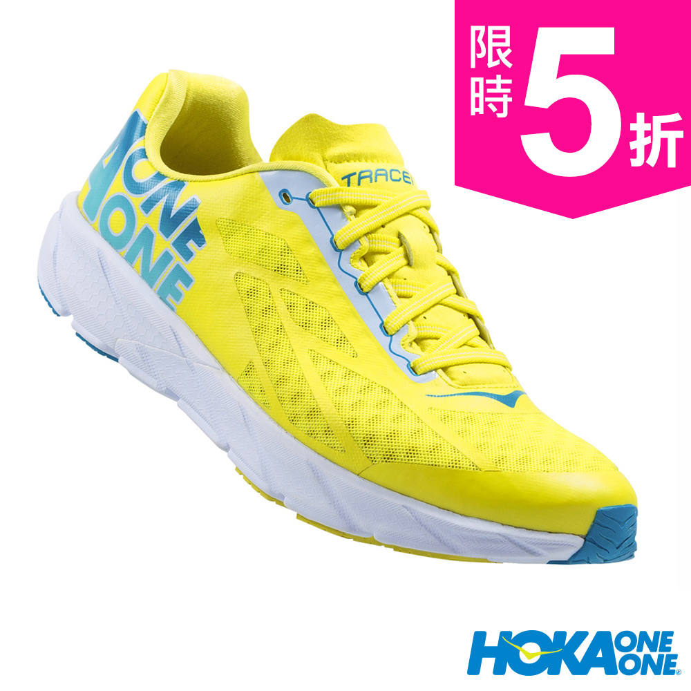 HOKA ONE ONE 跑鞋 Tracer 馬拉松 男 黃/藍