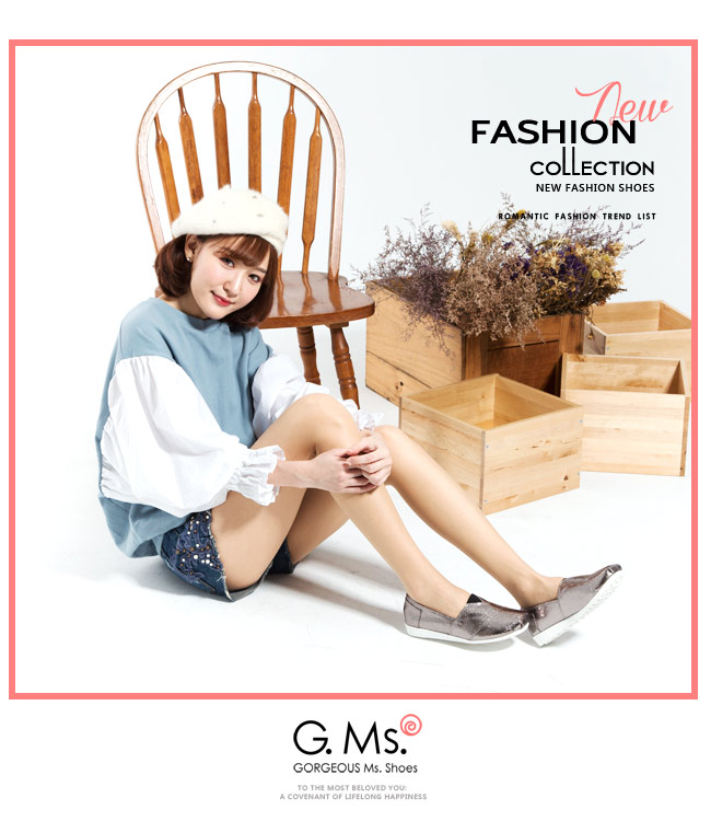 G.Ms. MIT系列-金屬繃帶造型懶人休閒鞋-銀色