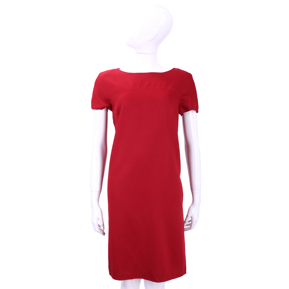 Max Mara  紅色拉鍊設計短袖洋裝