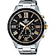 CASIO卡西歐 EDIFICE 羅馬計時手錶-黑x銀 product thumbnail 1