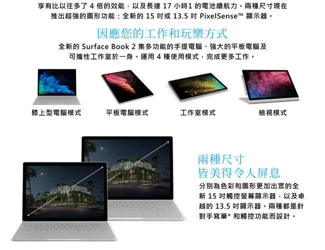 微軟 Surface Book 2 13.5吋 (i7/16G/1TB)