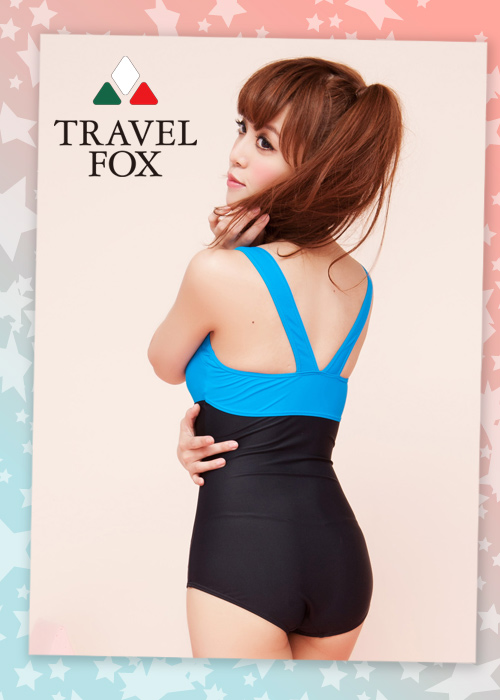 夏之戀TRAVEL FOX時尚運動款大女連身三角泳裝 (M~2L)