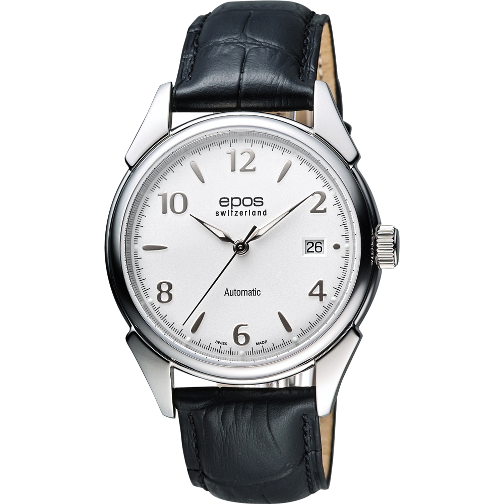 epos 午夜巴黎 奧斯卡復古機械腕錶-銀x黑/40mm