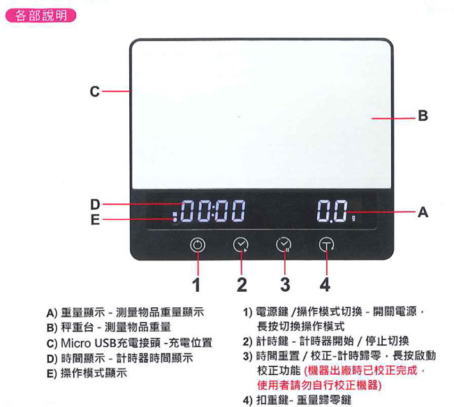 Tiamo RT2000 專業計時電子秤 2kg(HK0520)