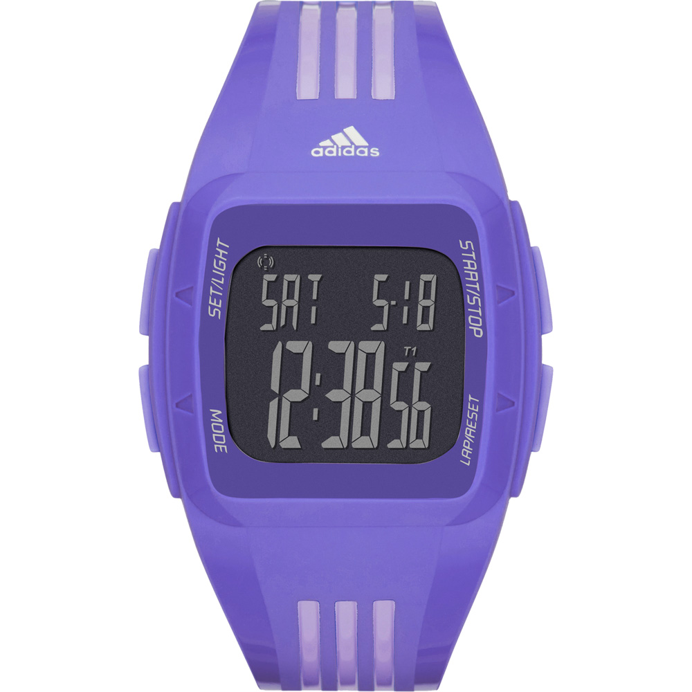 adidas 運動休閒電子腕錶-紫/42mm