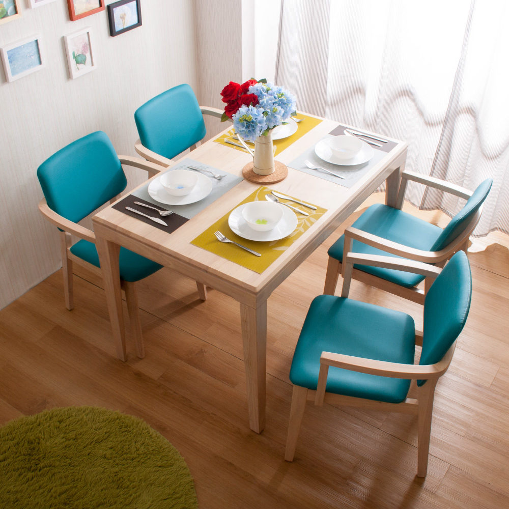 AS DESIGN雅司家具-簡約風 杰羅姆餐桌+馬克斯餐椅-121x75x77cm