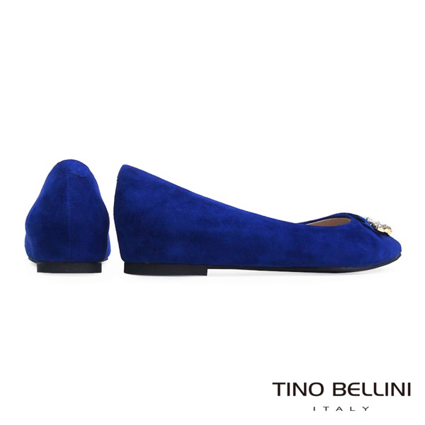 Tino Bellini 璀璨華麗鑽飾平底娃娃鞋_藍