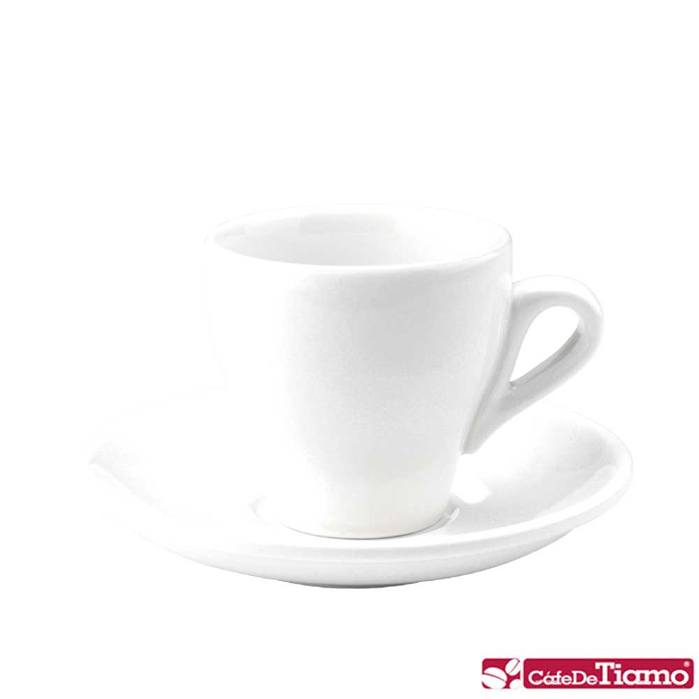 Tiamo 14號 咖啡杯盤組 5客180cc-白色(HG0757W)