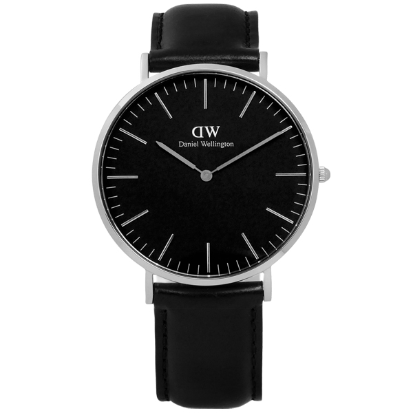 DW Daniel Wellington Classic旗艦真皮手錶-黑色/40mm