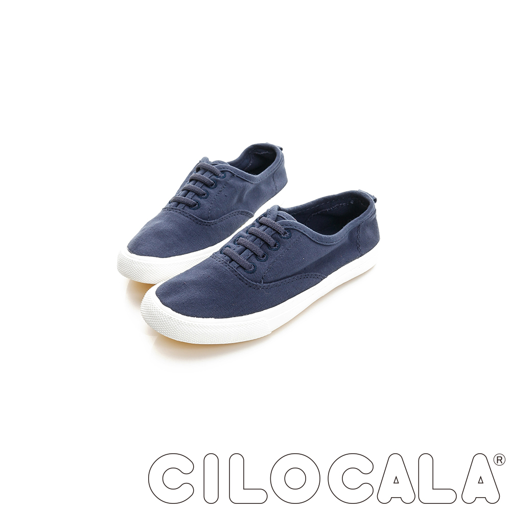 CILOCALA 100%純棉加硫工法親子帆布鞋-女版 (深藍色)