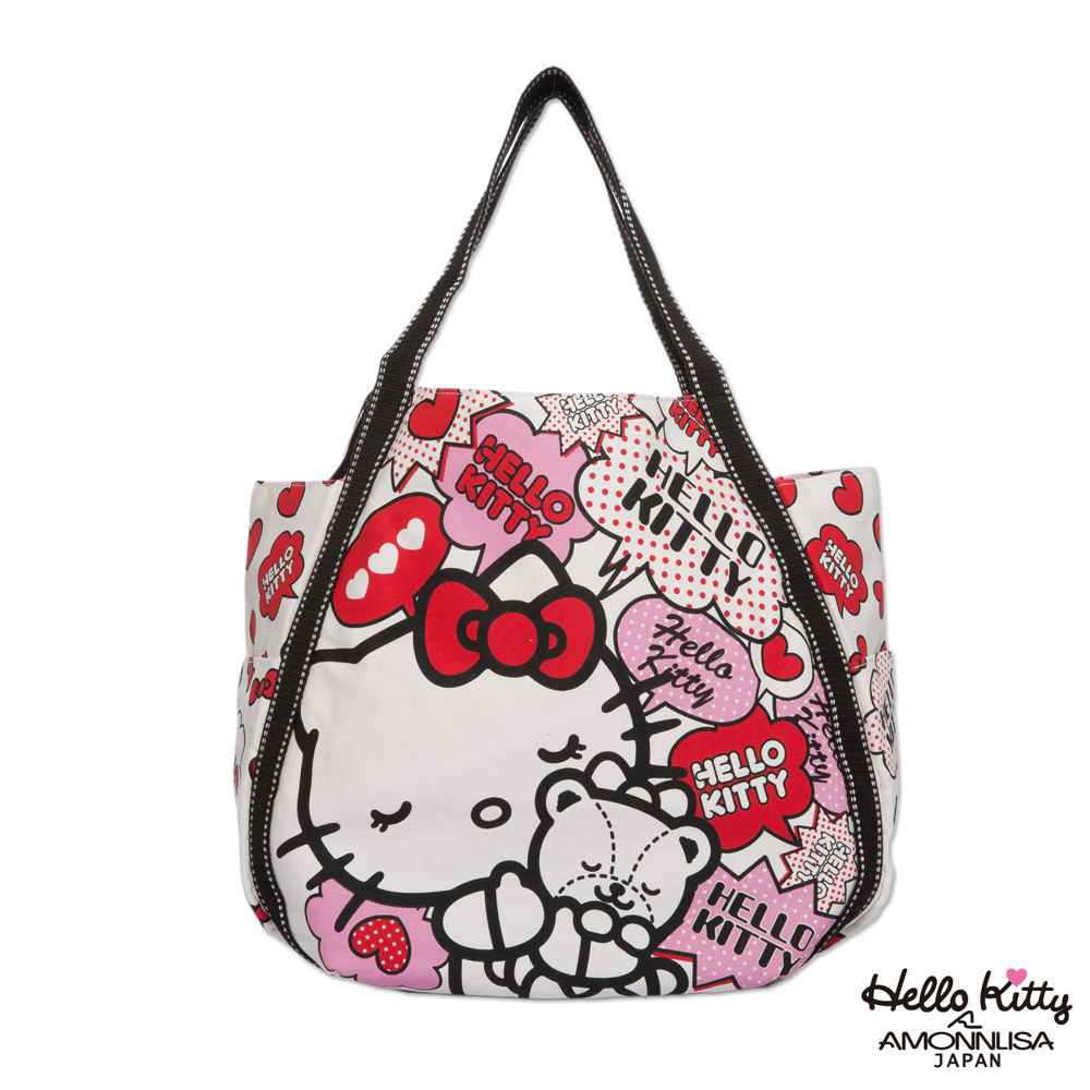 Hello Kitty x AMONNLISA 40週年限定大托特包-白AMKT40K04