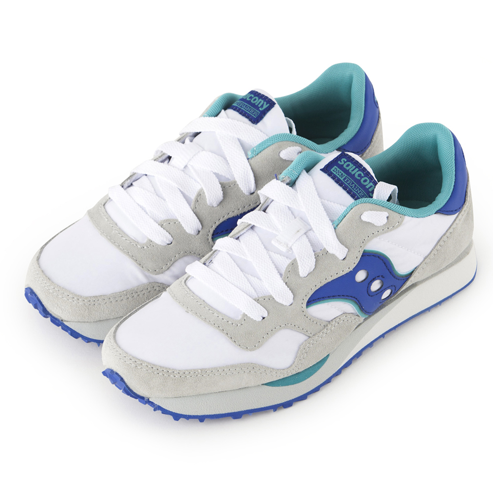 (女) 美國 SAUCONY 經典時尚休閒輕量慢跑球鞋-白藍