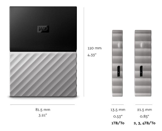 WD My Passport Ultra 4TB 2.5吋行動硬碟-白金