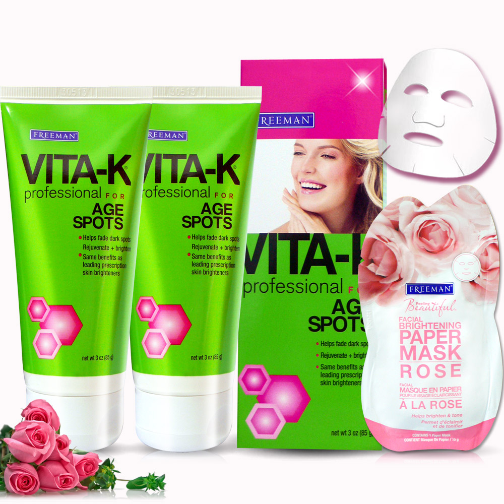 Vita K超人氣淡斑霜買1送1再贈玫瑰面膜 x 2