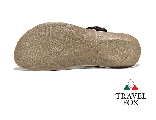 Travel Fox(女)俏皮花朵 牛皮三角式裸背旅狐夾腳拖鞋 - 小花黃