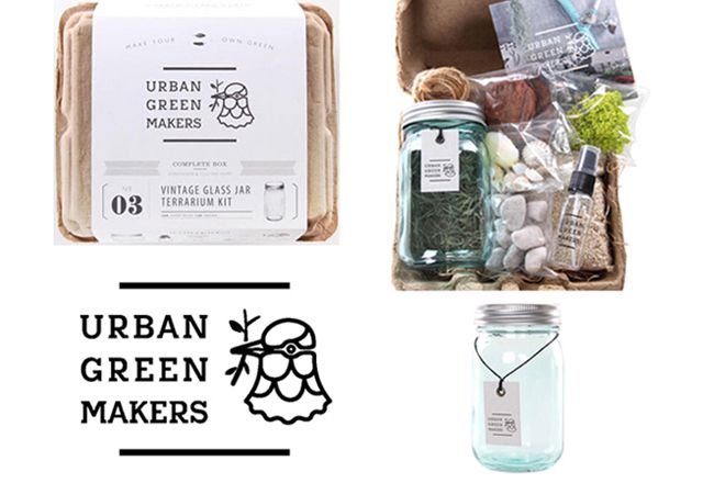 URBAN GREEN MAKERS 桌上型盆栽造景玻璃組-透藍圓瓶