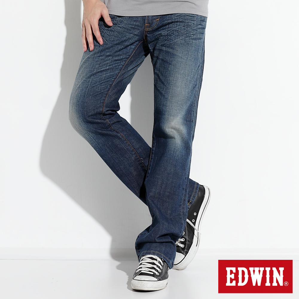 【EDWIN】503 EDGE伸縮直筒牛仔褲-男款(中古藍)