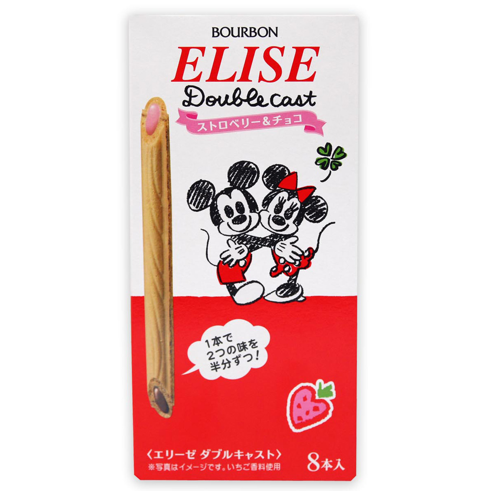 Bourbon北日本 愛麗絲雙層餅乾棒-草莓&巧克力(32gx3盒)