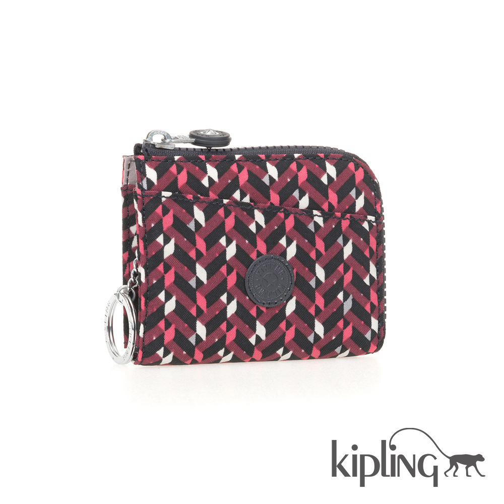 Kipling 零錢包 磚紅幾何印花-小