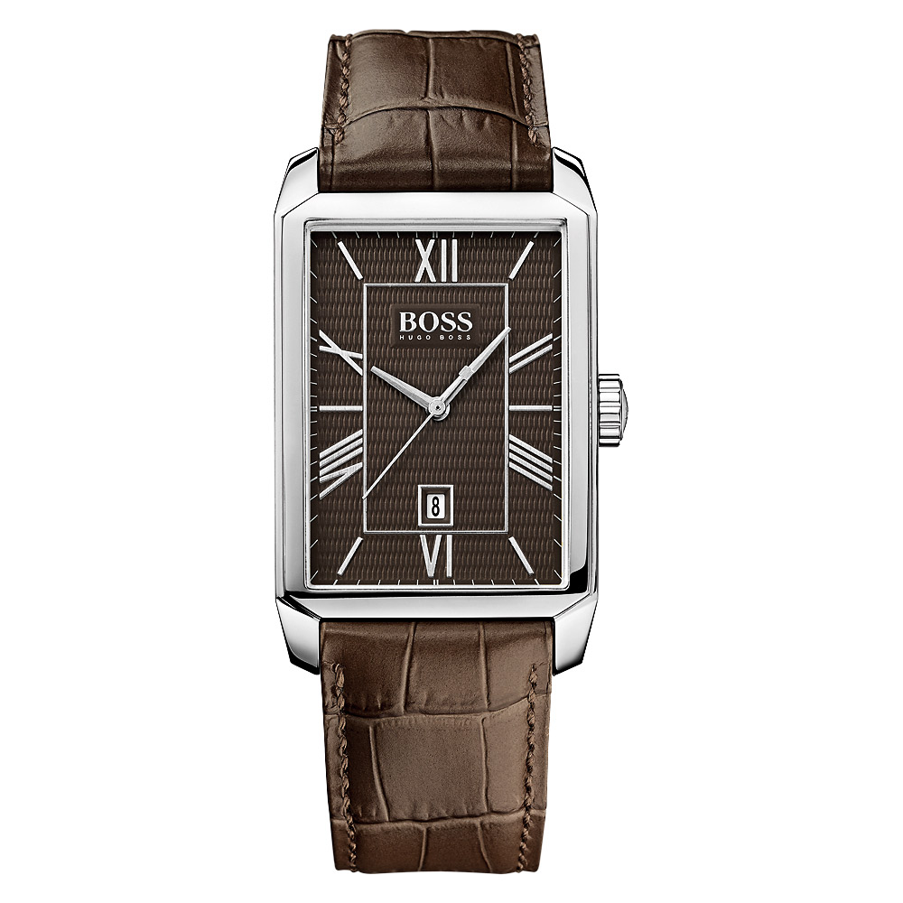 Hugo Boss 簡約羅馬時尚腕錶-咖啡/31x51mm