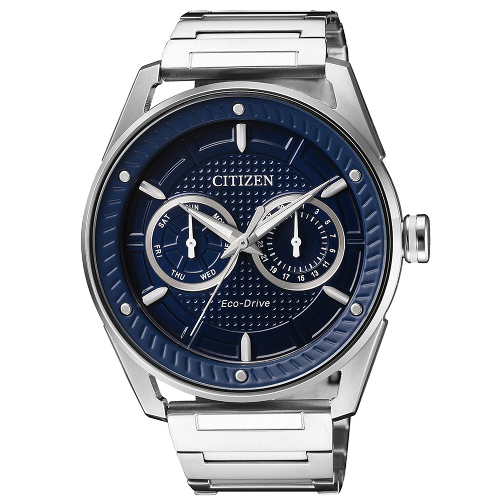 CITIZEN 星辰 Eco-Drive 光動能雙眼腕錶(BU4021-84L)-42mm