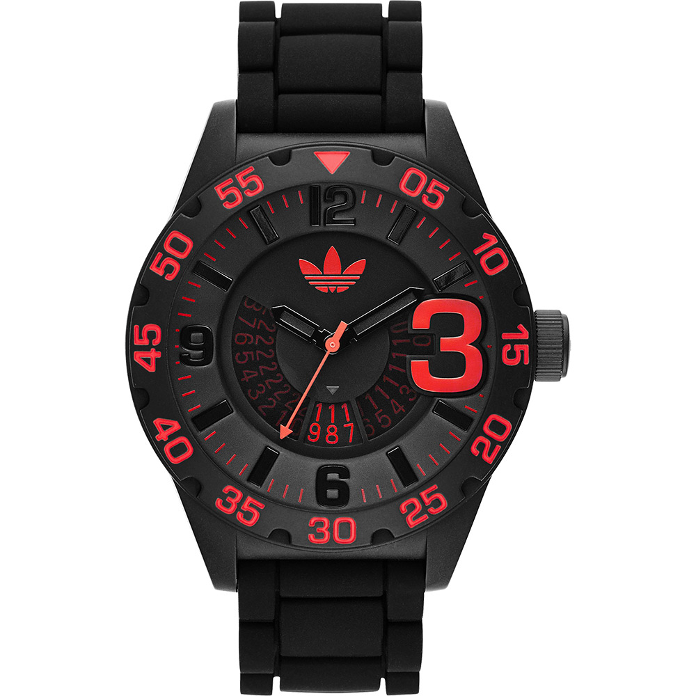 adidas 個性大數字運動腕錶-黑/48mm