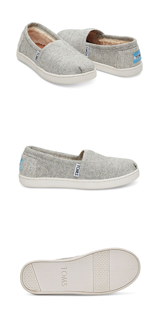 TOMS 斜紋內鋪毛休閒鞋-孩童款